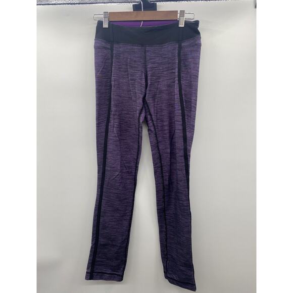 LULULEMON PURPLE MAUVE/BLACK LEGGINGS SZ 4 - Picture 5 of 12